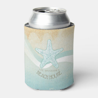 Rafraîchisseur Pour Canette Beach House Nautical Starfish Aqua Blue ID623