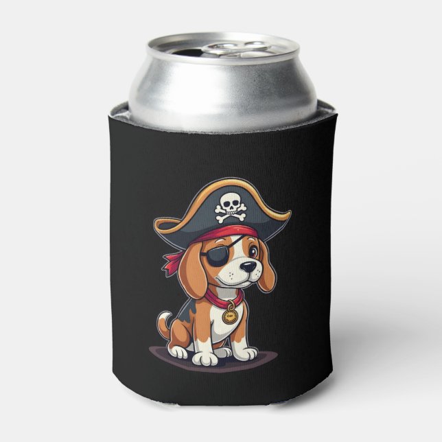 Rafraîchisseur Pour Canette Beagle Costume de pirate Jolly roger Drapeau Croix (Can devant)
