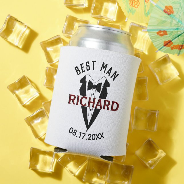 Rafraîchisseur Pour Canette Beau Tux Nom Best Man Mariage Cadeau (Été in situ)