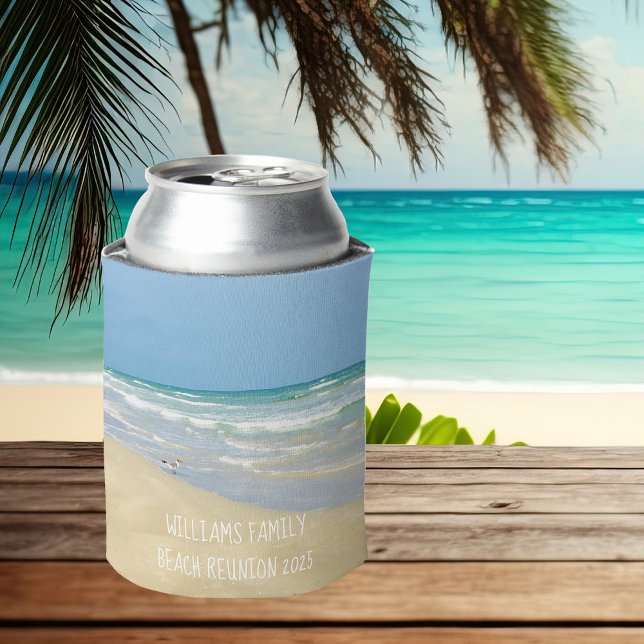 Rafraîchisseur Pour Canette Belle Beach House Seashore Famille Monogramme (Créateur téléchargé)