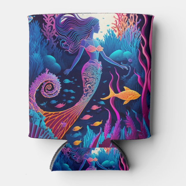 Rafraîchisseur Pour Canette Belle nymphe de la mer de sirène (Devant)