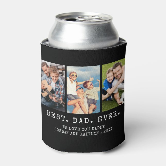 Rafraîchisseur Pour Canette BEST DAD EVER 3 Photos Personnalisées (Can devant)