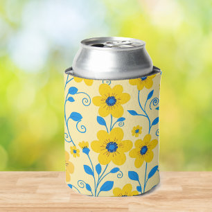 Rafraîchisseur Pour Canette Beurre jaune et bleu floral