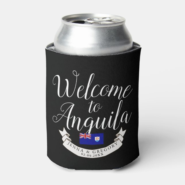 Rafraîchisseur Pour Canette Bienvenue à Anguilla | Destination Faveur Mariage (Can devant)