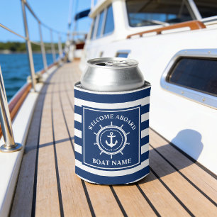Rafraîchisseur Pour Canette Bienvenue à bord Nom du bateau Ancrage Barre Rayur