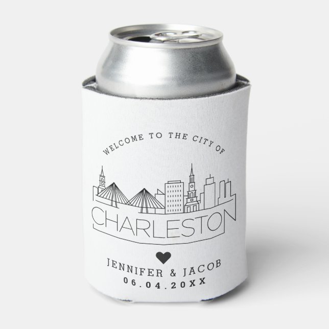 Rafraîchisseur Pour Canette Bienvenue à Charleston | Faveur Mariage (Can devant)
