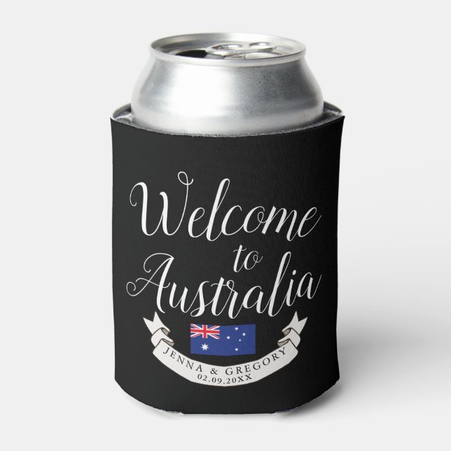 Rafraîchisseur Pour Canette Bienvenue en Australie | Personnalisation du maria (Can devant)