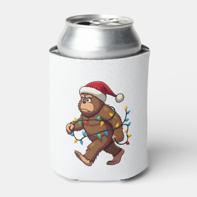 Rafraîchisseur Pour Canette Bigfoot Santa Christmas Tree Lights Xmas Boys Men (Can devant)