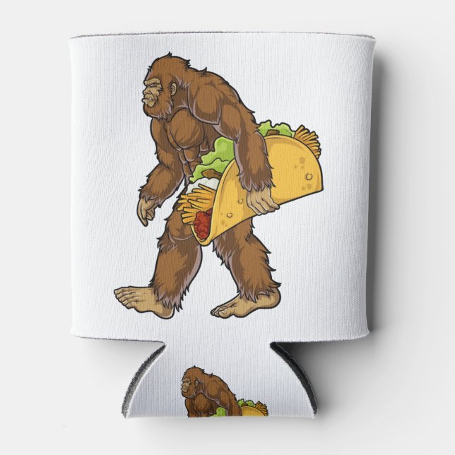 Rafraîchisseur Pour Canette Bigfoot Sasquatch transportant Taco (Devant)