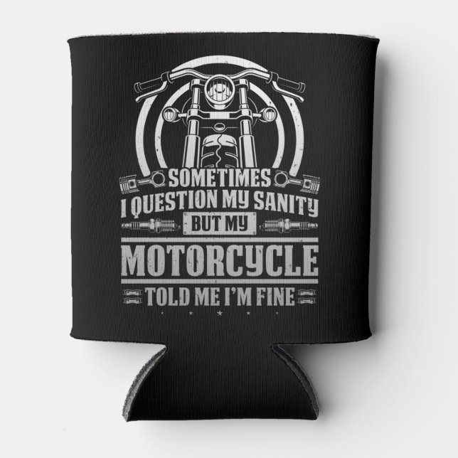 Rafraîchisseur Pour Canette Biker Classique Je Remise En Question Mon Sanité M (Devant)