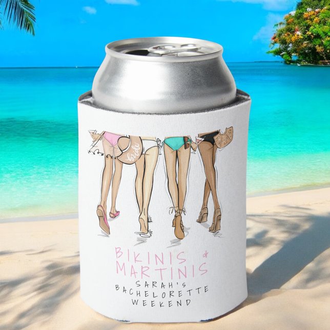 Rafraîchisseur Pour Canette Bikinis & Martinis Bachelorette Party Nom du week- (Créateur téléchargé)