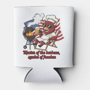 Rafraîchisseur Pour Canette Bison Barbecue Patriotique Drapeau USA Maître