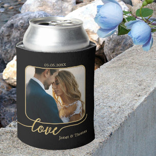 Rafraîchisseur Pour Canette Black Gold Love Script Mariage photo