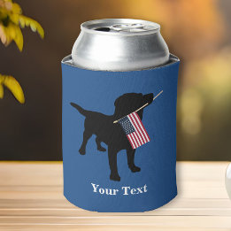 Rafraîchisseur Pour Canette Black Lab Dog avec USA American Flag, 4 juillet