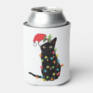 Rafraîchisseur Pour Canette Black Santa Cat Tangled Up