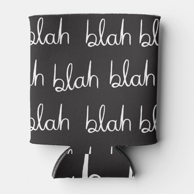 Rafraîchisseur Pour Canette Blah blah, humoristique motif sans couture. (Devant)