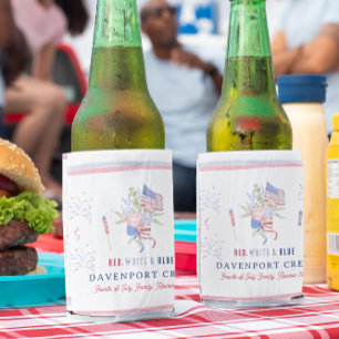 Rafraîchisseur Pour Canette Blanc rouge et bleu 4 juillet Réunion