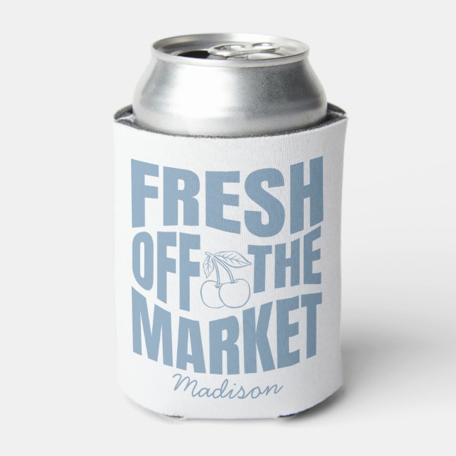 Rafraîchisseur Pour Canette Bleu capricieux dessiné à la main Frais du marché (Can devant)