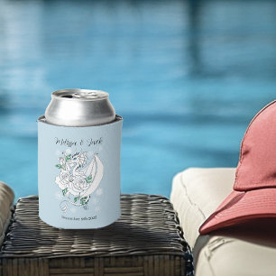 Rafraîchisseur Pour Canette Bleu des flocons de neige du dragon blanc d'hiver