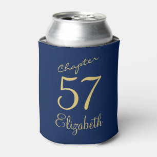 Rafraîchisseur Pour Canette Bleu et or Script Anniversaire