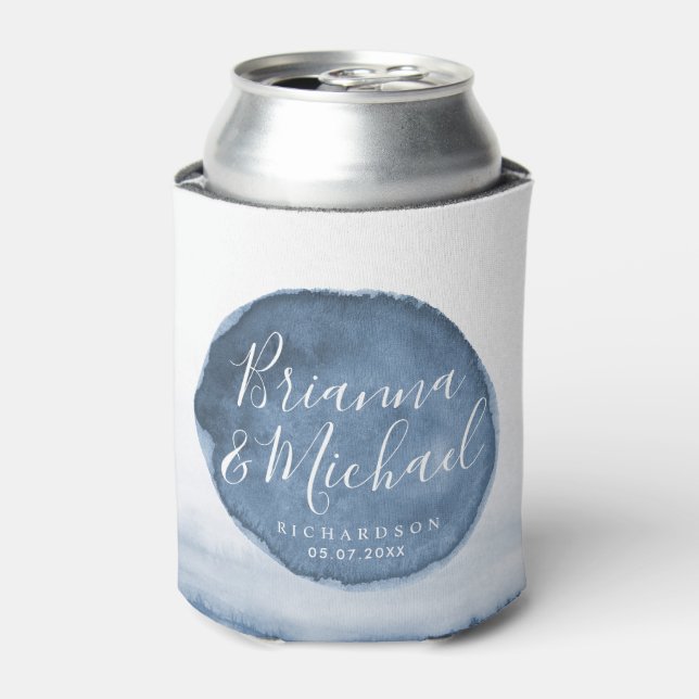 Rafraîchisseur Pour Canette Bleu Lake Water Stain | Couple personnalisé (Can devant)