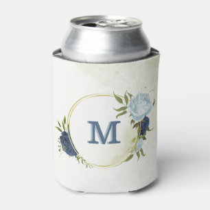 Rafraîchisseur Pour Canette bleu marine poussiéreux vert floral