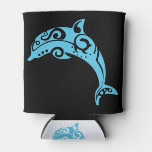 Rafraîchisseur Pour Canette Bleu tribal de tatouage de dauphin maori - idée d