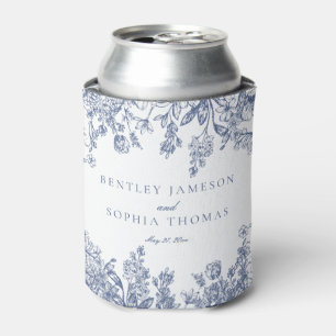 Rafraîchisseur Pour Canette Blue Chinoiserie Vintage Floral Wedding Favors
