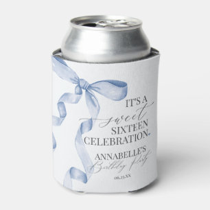 Rafraîchisseur Pour Canette Blue Coquette Bow Sweet 16 Anniversaire Fête Faveu