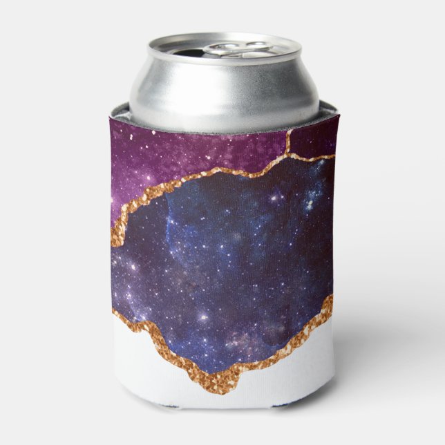 Rafraîchisseur Pour Canette Blue & Purple Space & Stars Agate moderne (Can devant)