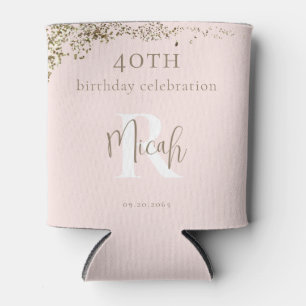 Rafraîchisseur Pour Canette Blush & Gold 40th Birthday Party