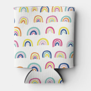 Rafraîchisseur Pour Canette Boho Blanc Multi Arc-en-ciel