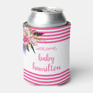 Rafraîchisseur Pour Canette Boho Rose Aquarelle Floral Baby shower personnalis