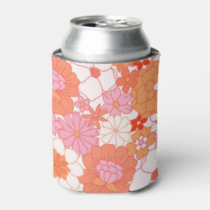 Rafraîchisseur Pour Canette Boho rose rose orange florale Fleurs mignonnes