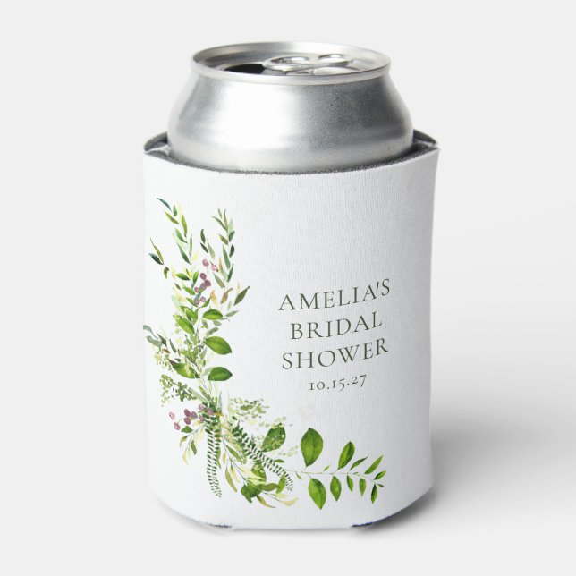 Rafraîchisseur Pour Canette Boho Verdure Aquarelle Fête des mariées florale (Can devant)