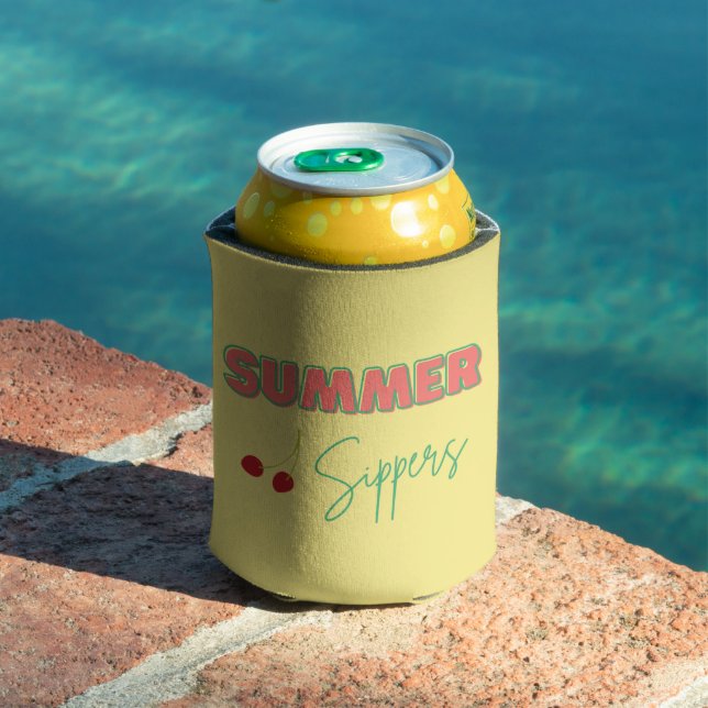 Rafraîchisseur Pour Canette Boissons d'été Jaune Illustrative Sippers (Piscine in situ)