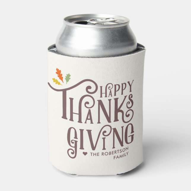 Rafraîchisseur Pour Canette Bon thanksgiving | Feuilles automnales (Can devant)