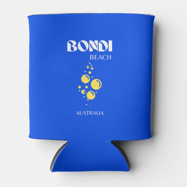 Rafraîchisseur Pour Canette Bondi Beach, Bondi Beach Travel Art, Bleu (Devant)