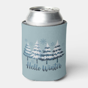 Rafraîchisseur Pour Canette Bonjour Saison Hivernale Ambiance Arbres Flocons d