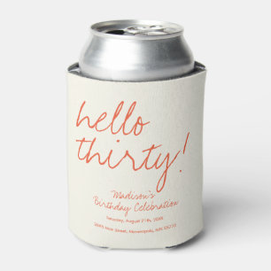 Rafraîchisseur Pour Canette Bonjour Trente Anniversaire Koozie 30e personnal