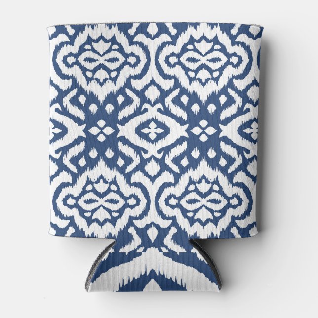 Rafraîchisseur Pour Canette Bordure de dentelle : ikat cravate-teinture. (Devant)