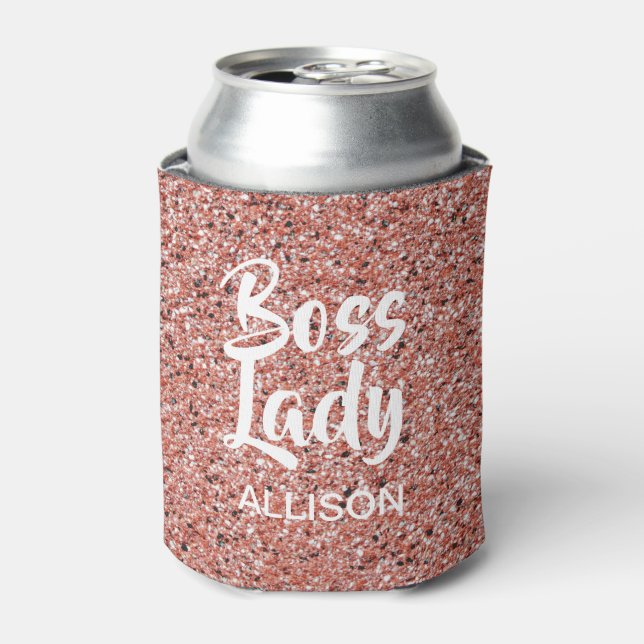 Rafraîchisseur Pour Canette Boss Lady Rose Rose Parties scintillant or Éperche (Can devant)