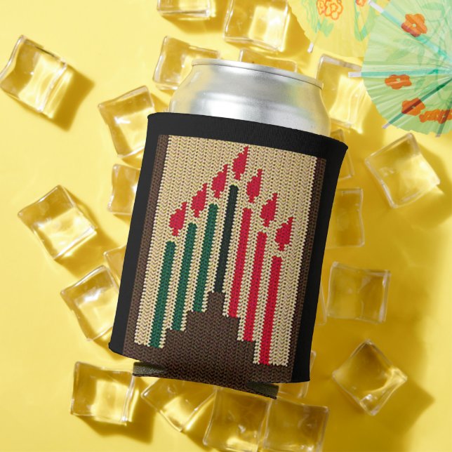 Rafraîchisseur Pour Canette Bougies Kwanzaa Brown Crochet rouge noir vert (Été in situ)
