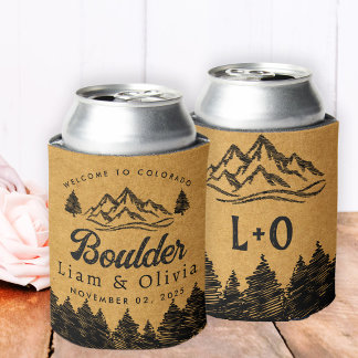 Rafraîchisseur Pour Canette Boulder Colorado Mariage minimaliste Bienvenue