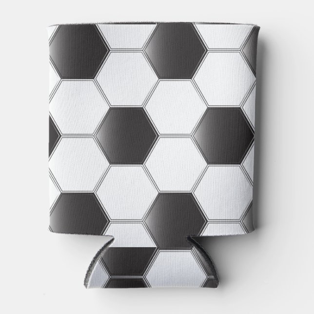 Rafraîchisseur Pour Canette Boule de football, motif noir et blanc (Devant)