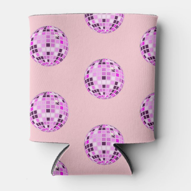 Rafraîchisseur Pour Canette Boule moderne rose violet Disco Motif Pastel rose (Devant)
