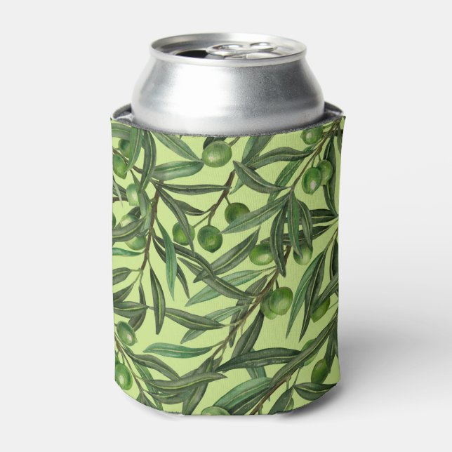 Rafraîchisseur Pour Canette Branches d'olive sur le vert miel (Can devant)