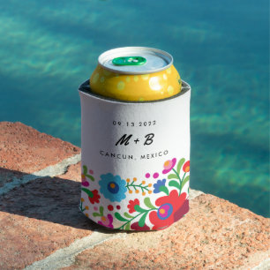 Rafraîchisseur Pour Canette Broderie mexicaine Destination Mariée Mariée