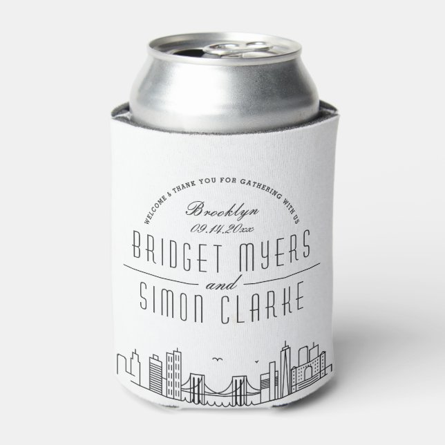 Rafraîchisseur Pour Canette Brooklyn Stylisé | Mariage peut refroidir (Can devant)