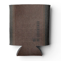 Brown Faux en cuir Monogramme Groomsman Cadeau